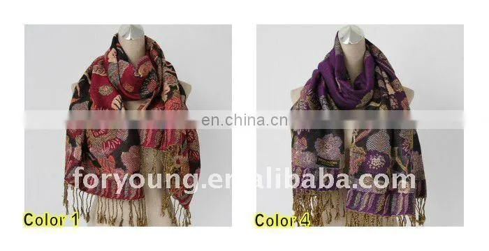 flower jacquard shawls and lady scarf