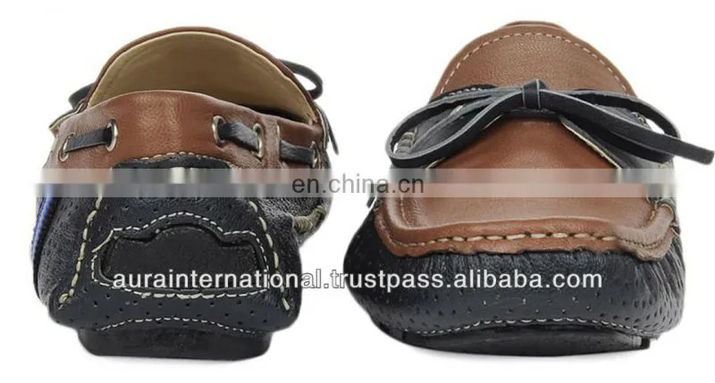 Mens Casual Black Leather Boat Shoes Wholesale - Latest Design