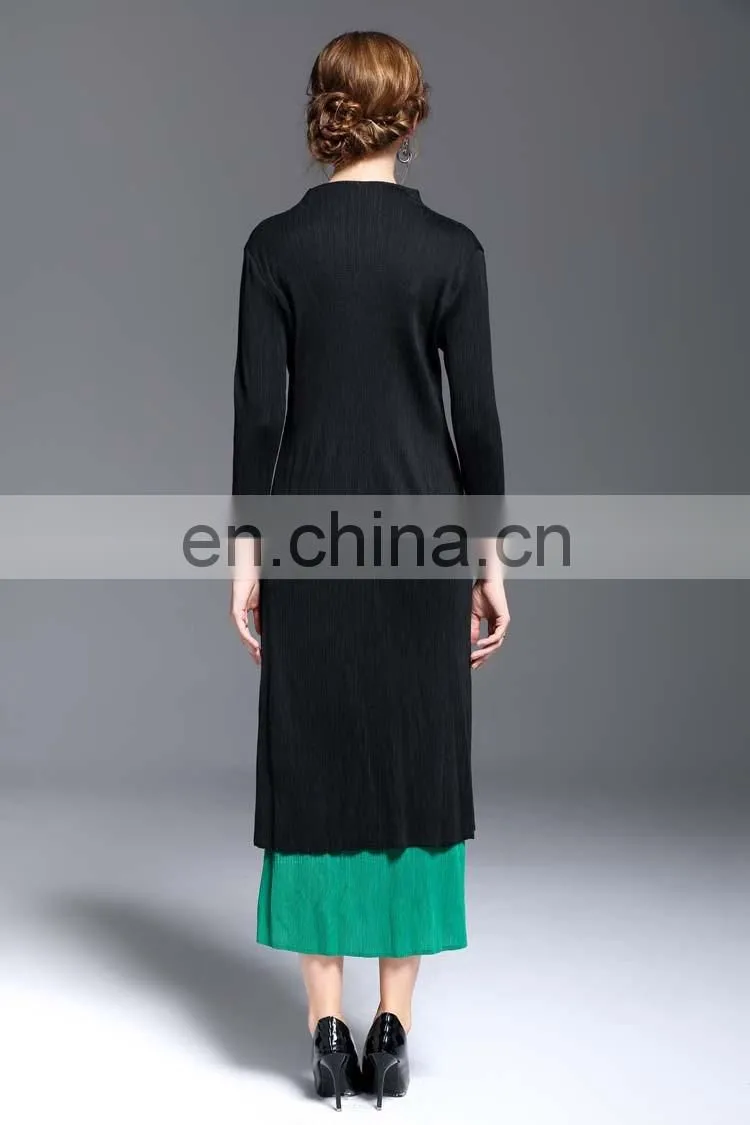 2017 casual style ladies two tone color blocked dress