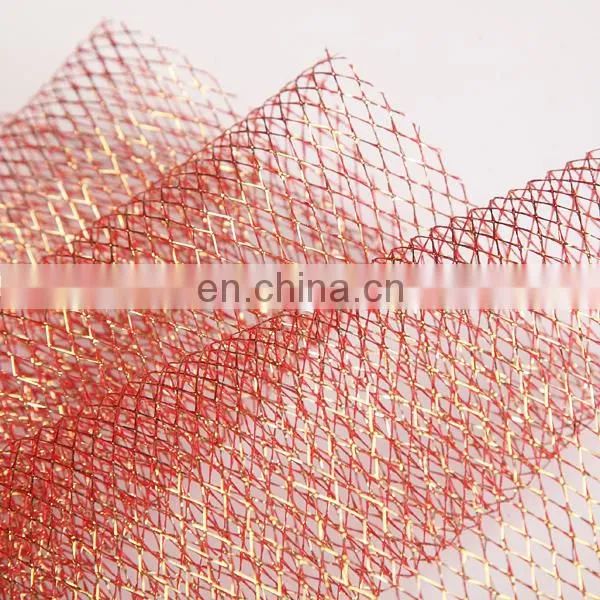 2015 New Products On China Market Red And Gold Fabric Netting Stretch Mesh