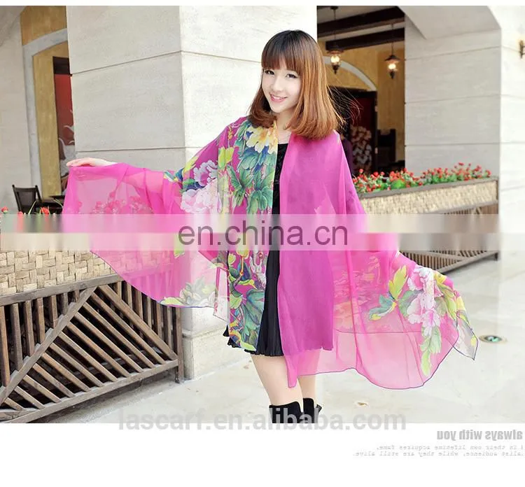 2015fashion style newest high quality silk georgette digital printing pashmina(SP887BL)