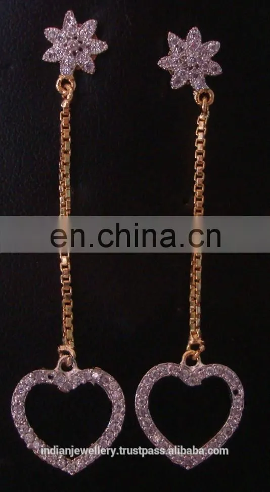 Cz earrings jewelry manufacturer, Cz chandelier jewellery exporter