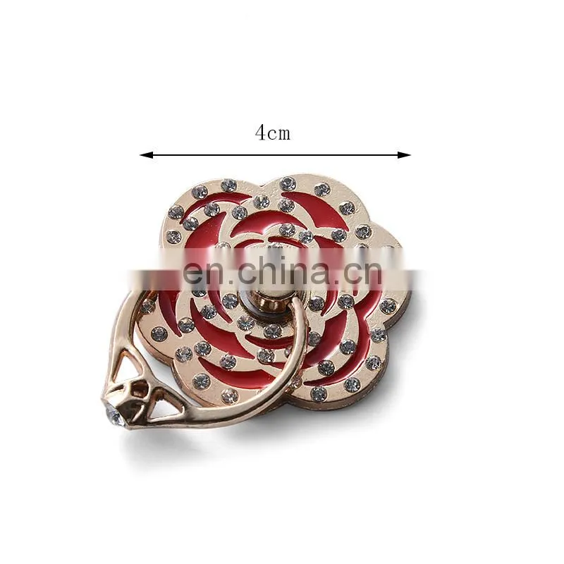 Custom Mobile Phone Diamond Flower shape Finger phone ring holder
