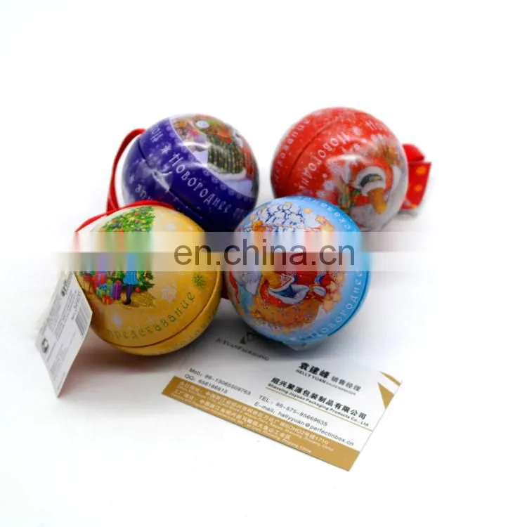 Decorative christmas metal tin ball containers wholesale