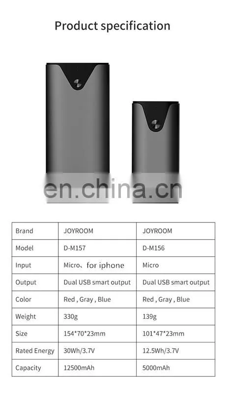 joyroom 12500mah 5000mah external battery power bank