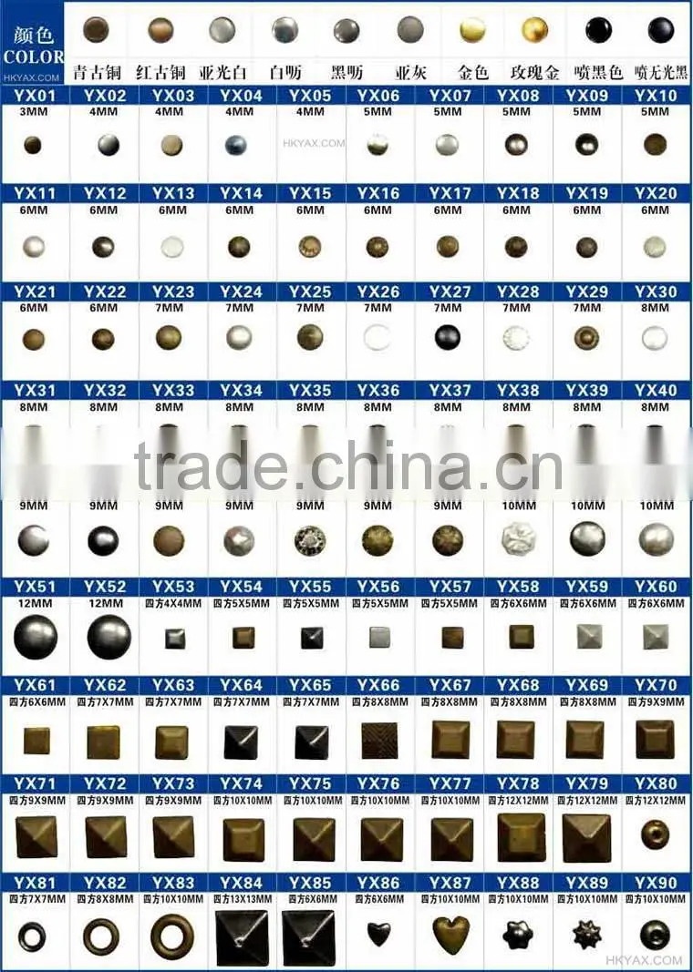 0517L China supplier metal dome convex stud hotfix, pyramid convex stud hotfix, hotfix convex stud for jeans and pants