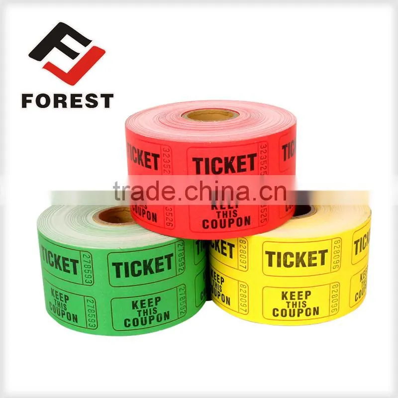 supplier raffle tickets, lottery tickets, arcade ticket roll printing