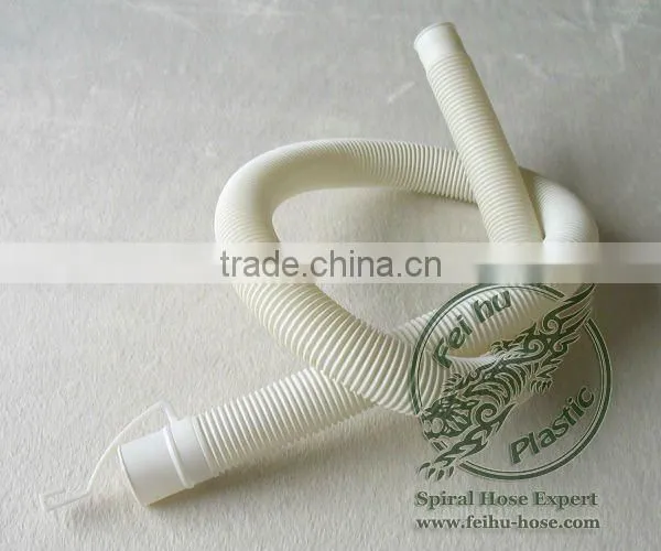 flexible white PVC washing machine water drain hose pipe