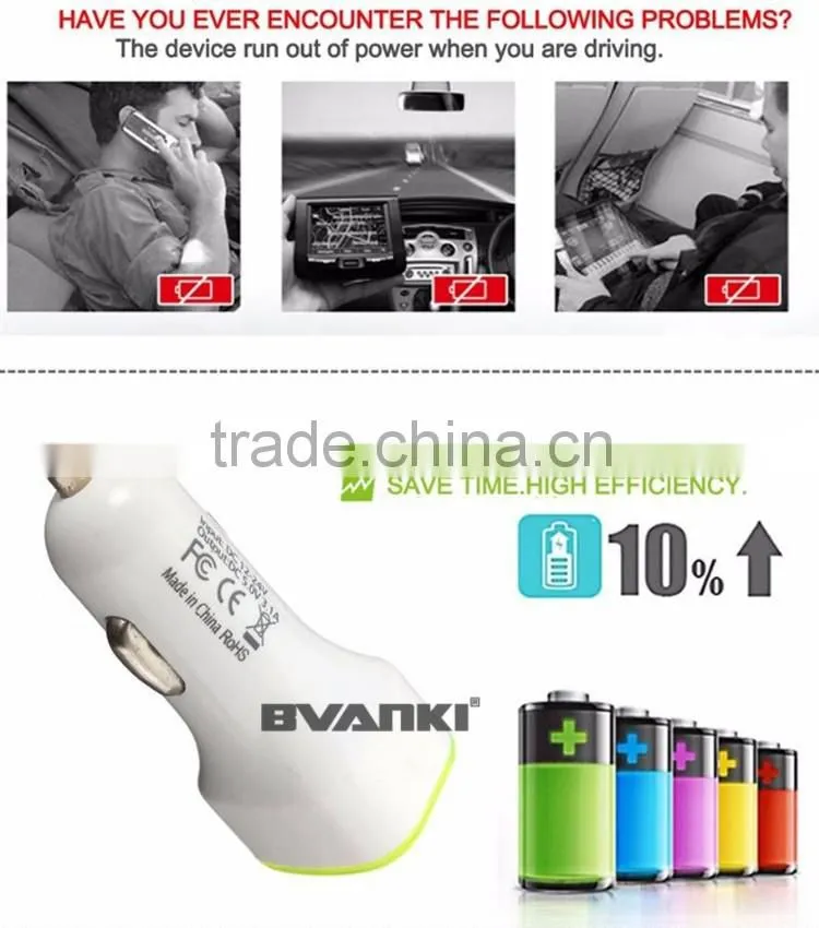 High Quality Brilliant 5V 2.1A Universal 2 port car charger input 12V 24V Car Battery Charger LED dual usb car charger with LED