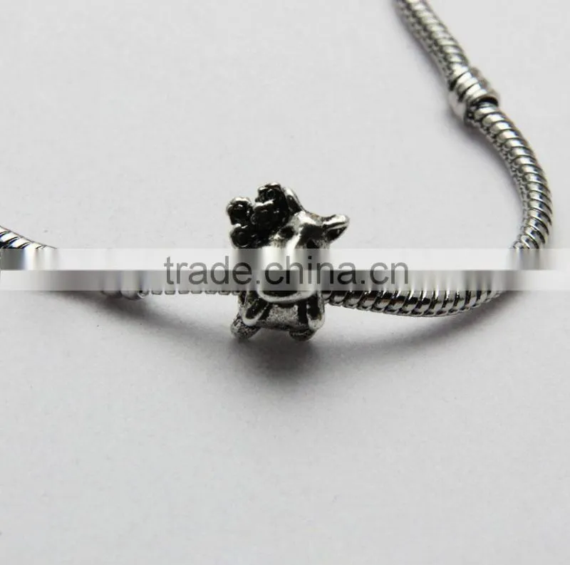 Old-Fashion Creative Calf Shape Metal Beads Lead Free Nickle Free Bracelets and Necklaces Beads Accessories