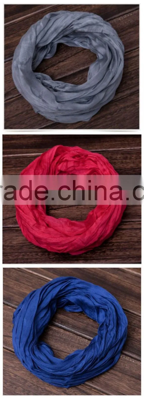 Trend All-match Dubai Muslim Man Women Neck Warmer Real Silk Solid Infinity Scarf