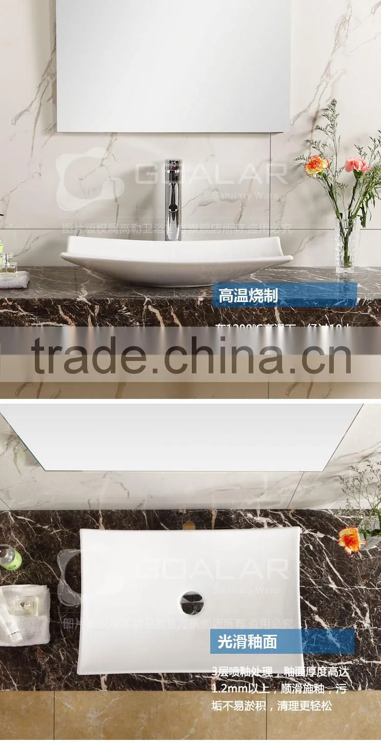 European Design Sanitary Ware Bathroom Ceramic Sink Above Counter Wash Basin New Art Basin