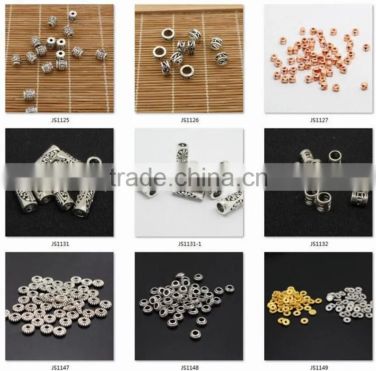 JS1218 Gold silver double disc rondelle spacer Beads,hot bracelet jewelry finding supplies