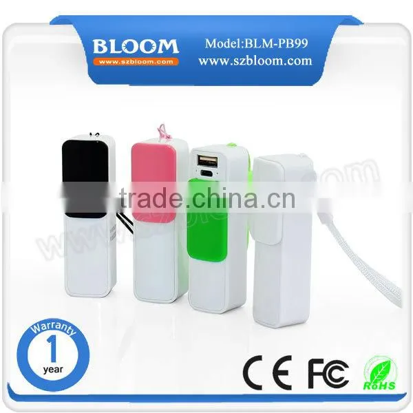 Heart shape universal power bank 2600mah ,18650 battery for smartphones ,portable power bank