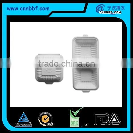 Biodegradable disposable cornstarch white hamburger boxes
