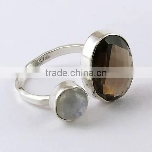 Heart Of Rose Golden Rutile Ring, Gemstone Silver Jewelry, Handmade Silver Jewelry