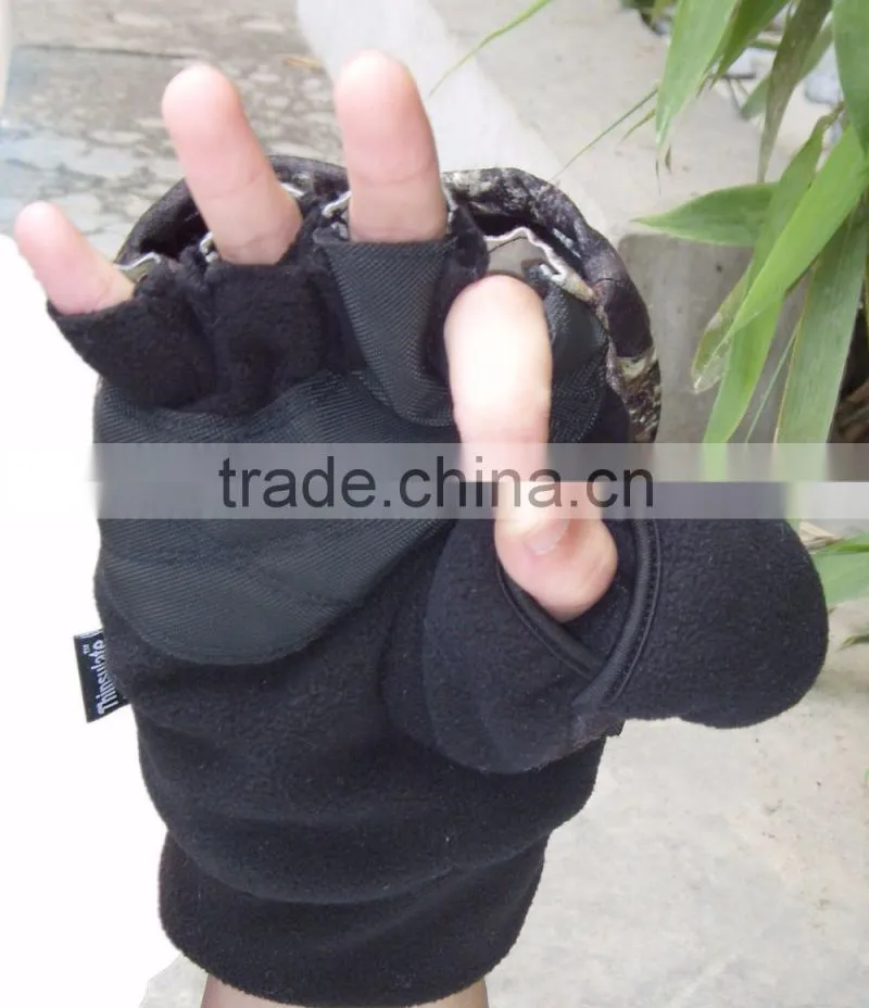 camouflage warm hunting half finger gloves