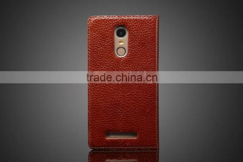KDS Simple Version Genuine Leather Flip Case for Xiaomi Redmi Note 3 MT-5203