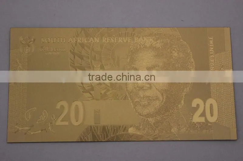 24k gold foil banknote for south african reserve bank collectable bank