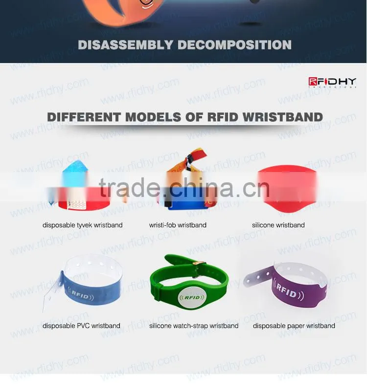 Order Printed Silicone Wristbands RFID for Fitness/gym