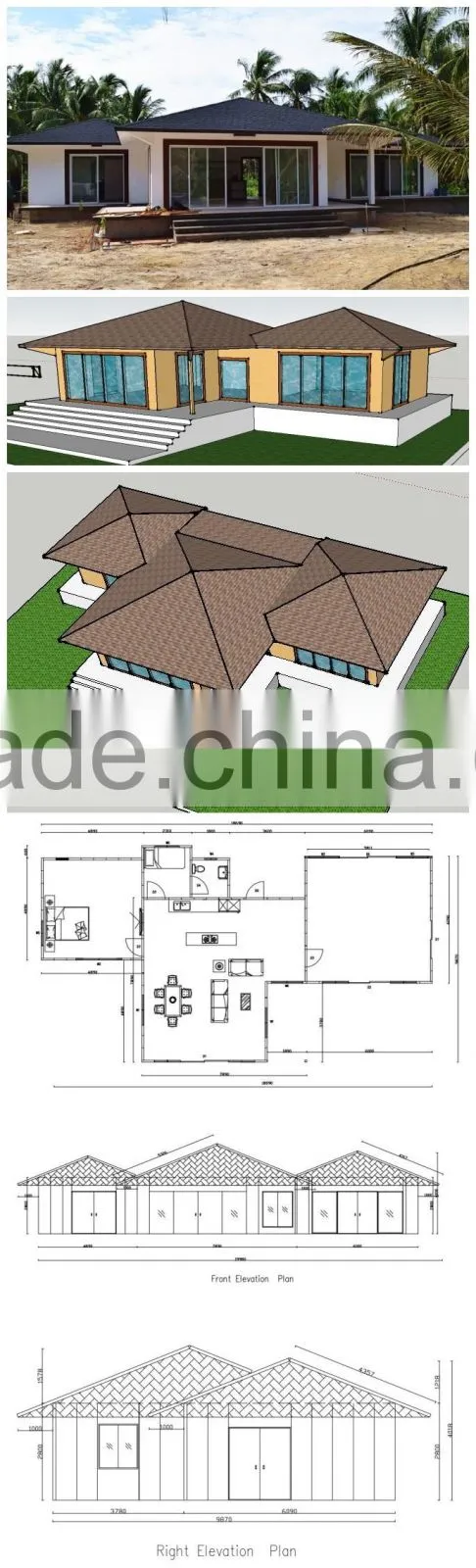 Modern design prefarbicated house villa house Philippines fully furnitured furniture cebu