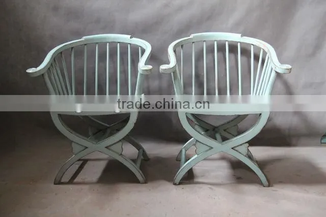 Chinese antique wooden carved arm dining chair