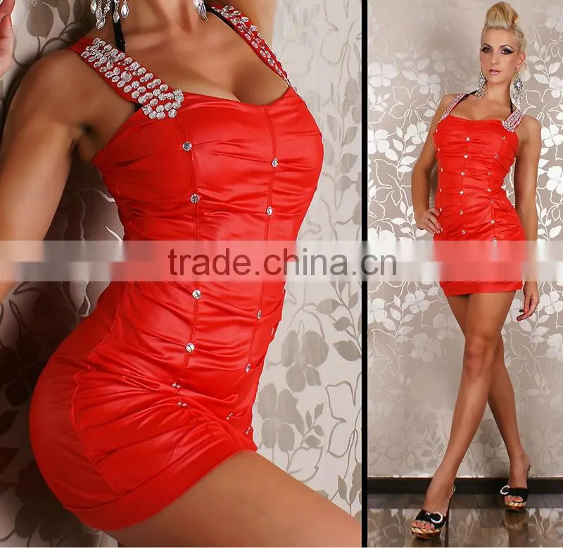 fashion thin rivet design club dresses