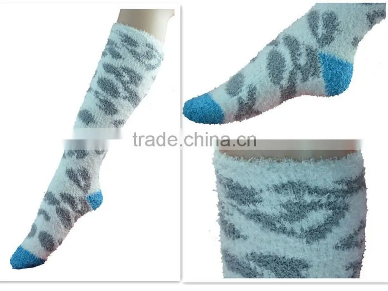 Custom Colourful Pattern OEM Christmas Socks fluffy socks indoor microfiber fuzzy socks