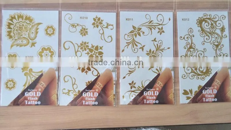 hot selling arabic tattoos/flash metallic tattoos/metallic tatoo