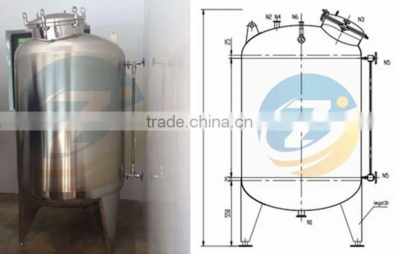 stainless steel beverage storage tank