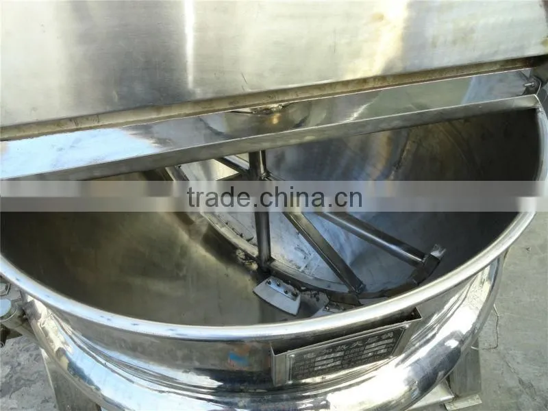 tiling gas heating jacketed kettle with mixer