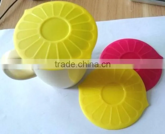 Silicone coffee cup lid , eco-friendly reusable silicone cup lid manufactory