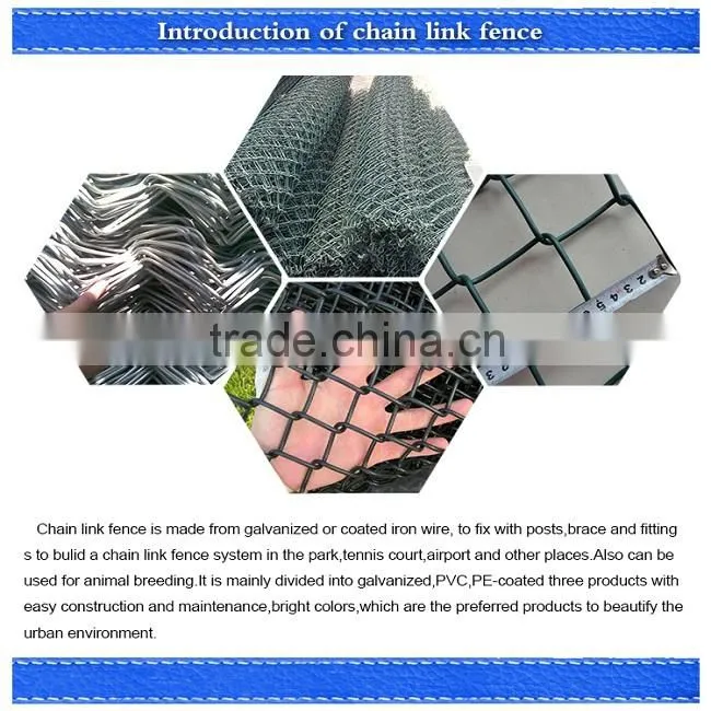 China supplier galvanized woven mesh fence, pvc coated used chain link fence for sale made in china