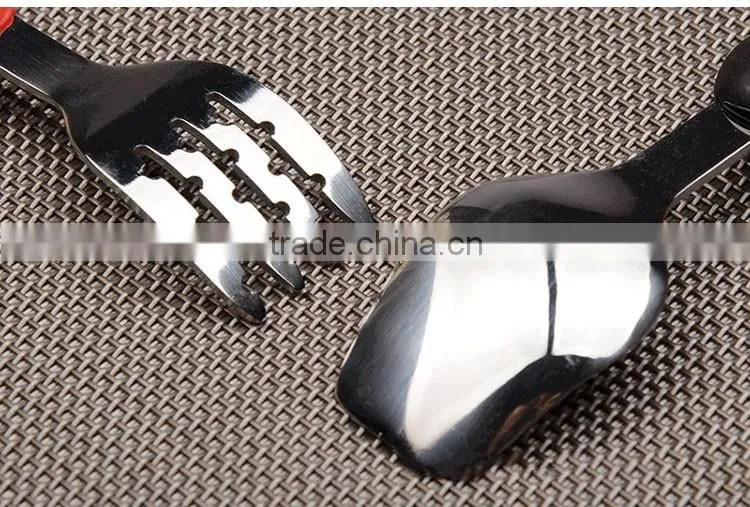 2016 mouse holder spoon stainless steel 304 spoon and fork for children