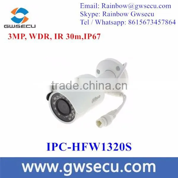 Top 10 CCTV Camera DH-IPC-HFW1320S 3MP HD Network Mini IR Bullet Camera Water-proof IP67 Dahua IP Camera