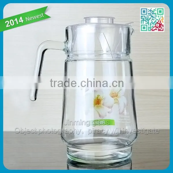 Machine Made 1.6L Glass Juice Pitcher Home Use Large Capacity Glass Juice Pitchers