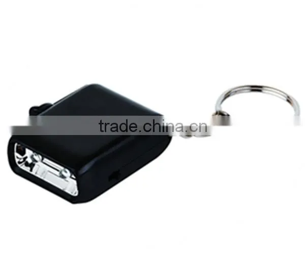 82048#mini hand crank dynamo flashlight with keychain