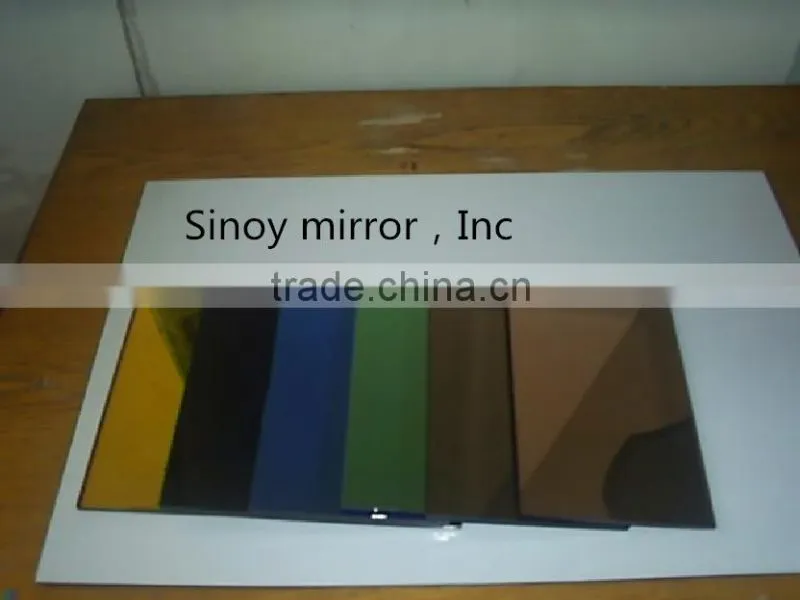 Float Glass Silver Coated Black Mirror Glass, Black Colored Mirror Glass / Dark Grey Mirror