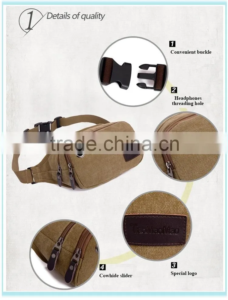 top quality round canvas military bag bags elegant waist bag