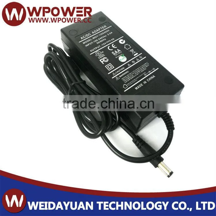 For LCD 12V 4A AC Adapter UL certification