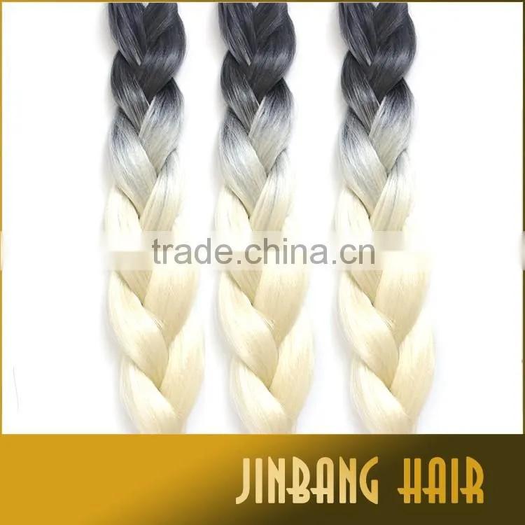 1B/Blonde Two Tone Ombre Braiding Hair Large Stock 100gram Ultra Braid Hair Extension