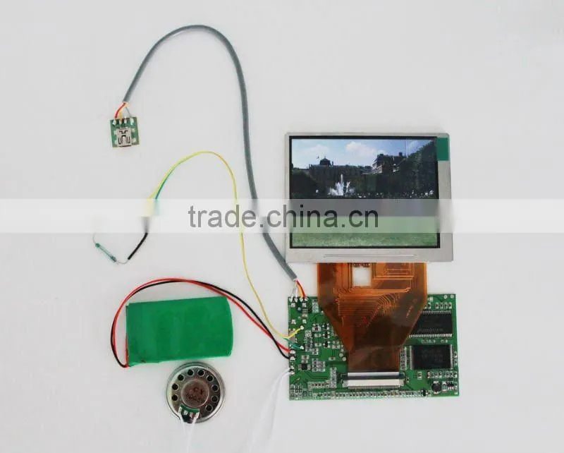 Hot-sale7 inch TFT-LCD Video Card Module for Video in Print greeting card