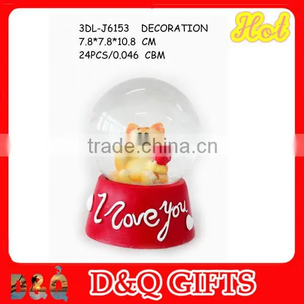 Acylic liquid snow globe 3D poly liquid snow globe