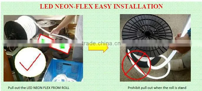 ultra-thin led neon light 12V colored cover led neon flex rope light