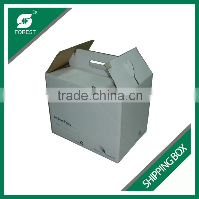 CUSTOMIZED MADE SHIPPING BOX FOR ARCHIVES 3 PLYS CARTON SHIPPING BOX WITH HANDLE