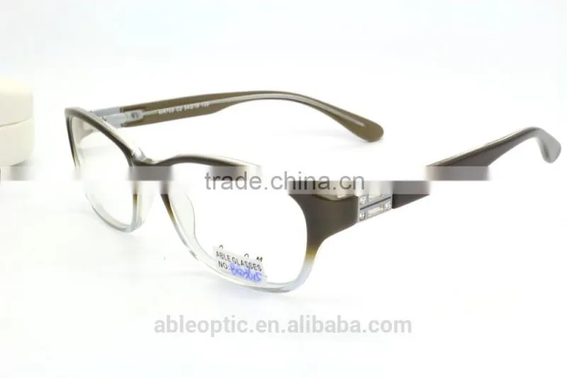 HOTSELLING lucency fade color fashion design acetate hand made spectacles optical frames eyewear eyeglasses