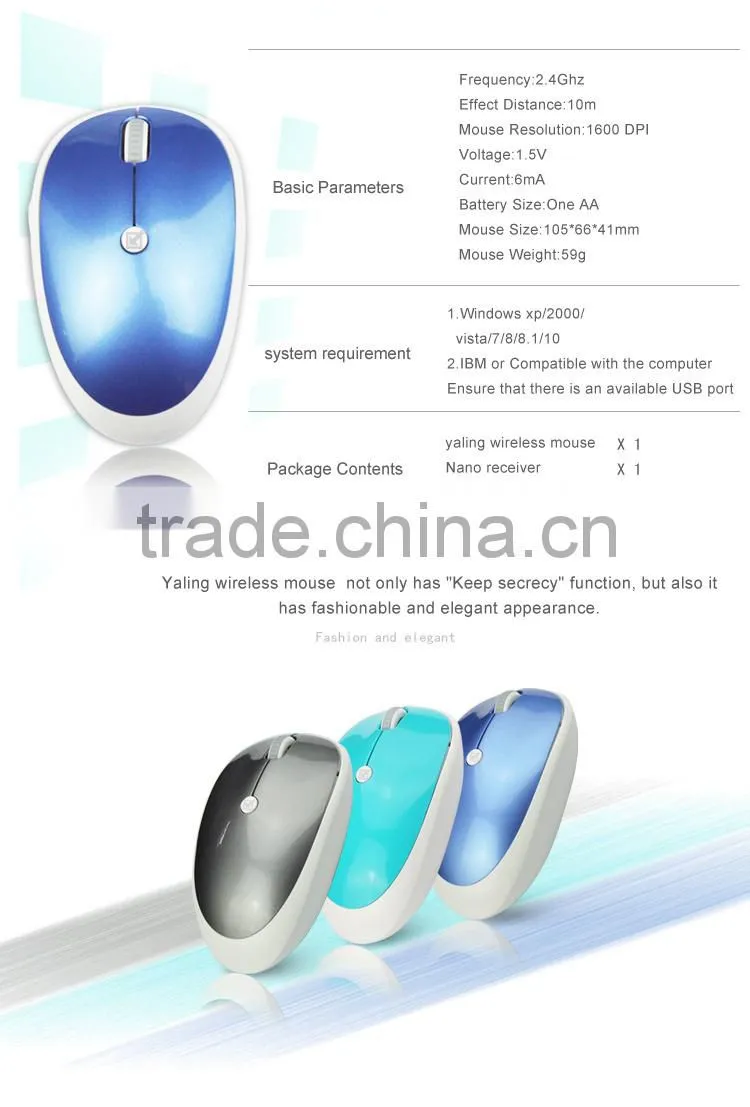 2015 Hot Selling Cheap 2.4Ghz USB Wireless Optical Mouse Driver Computer Mouse