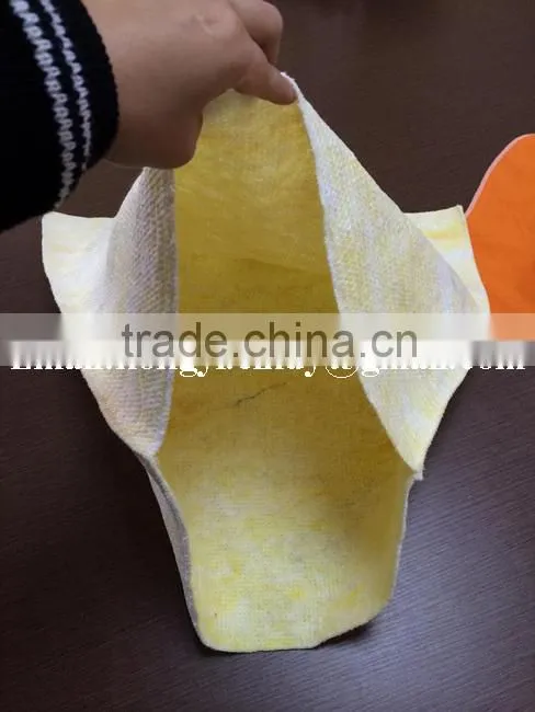 Cotton / polyester stitch bonded nonwoven yellow color cotton floor cloth with eyelet