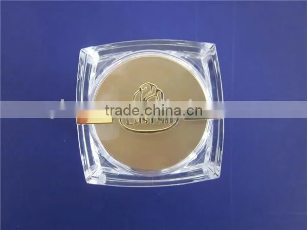 50g gold square acrylic cosmetic jar/luxury acrylic face cream squre plastic jar