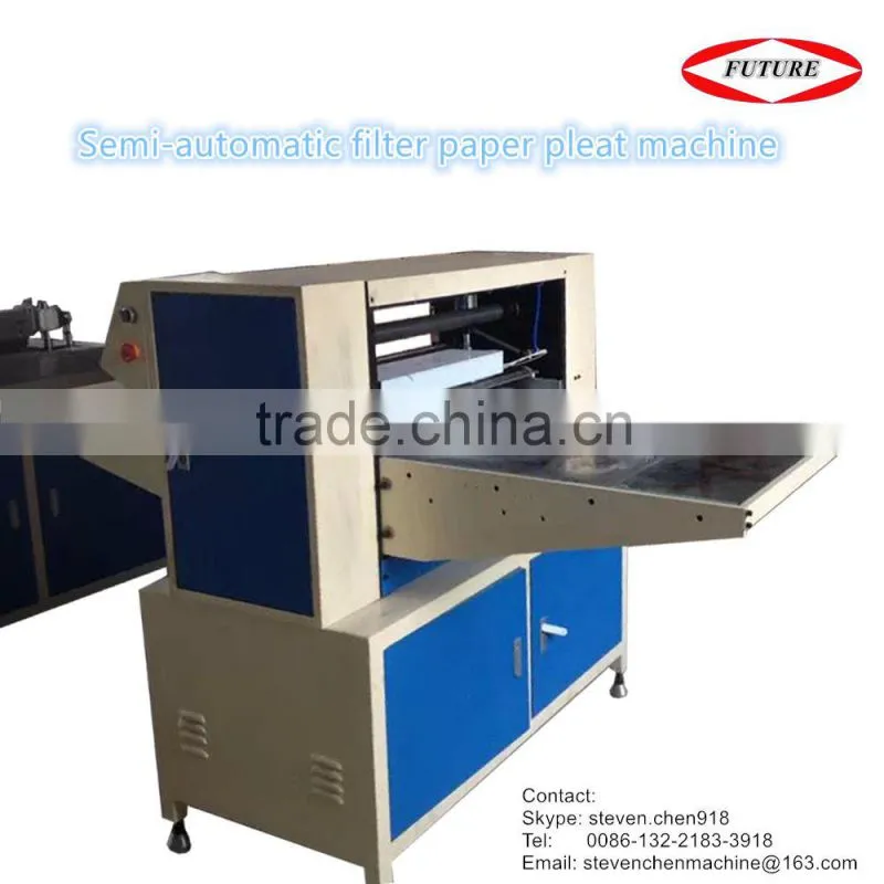 Semi-automatic filter paper pleat machine
